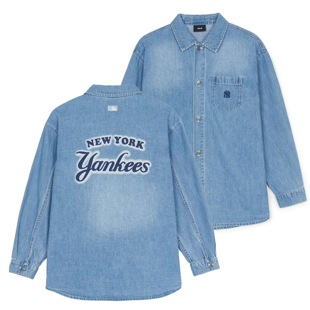 MLB 牛仔丹寧襯衫 Varsity系列 紐約洋基隊 (3ADRV0151-50BLL)