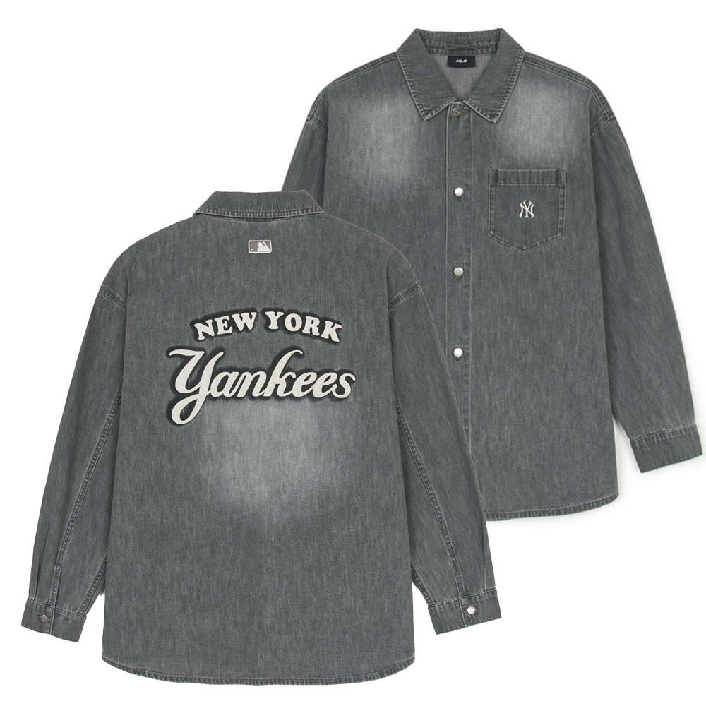 MLB Korea MLB 牛仔丹寧襯衫 Varsity系列 紐約洋基隊 (3ADRV0151-50GRS)｜