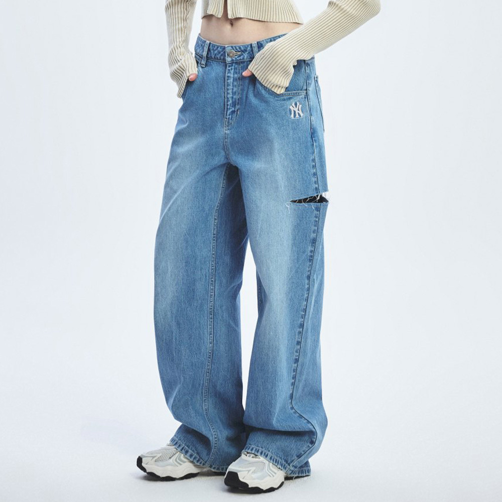 MLB Korea MLB 女版丹寧牛仔褲 紐約洋基隊 (3FDPB0751-50BLL)｜官方保障－