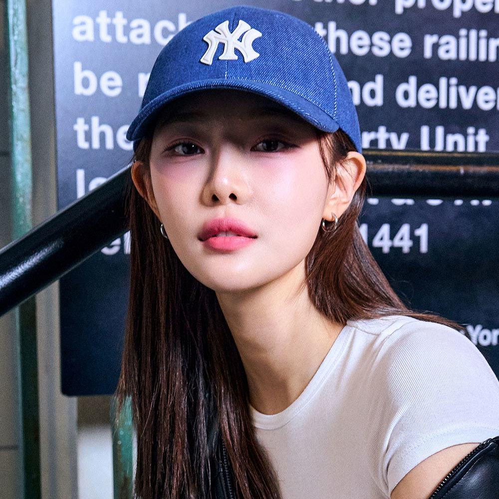 MLB 牛仔丹寧可調式硬頂棒球帽 紐約洋基隊 (3ACPD015N-50INS)