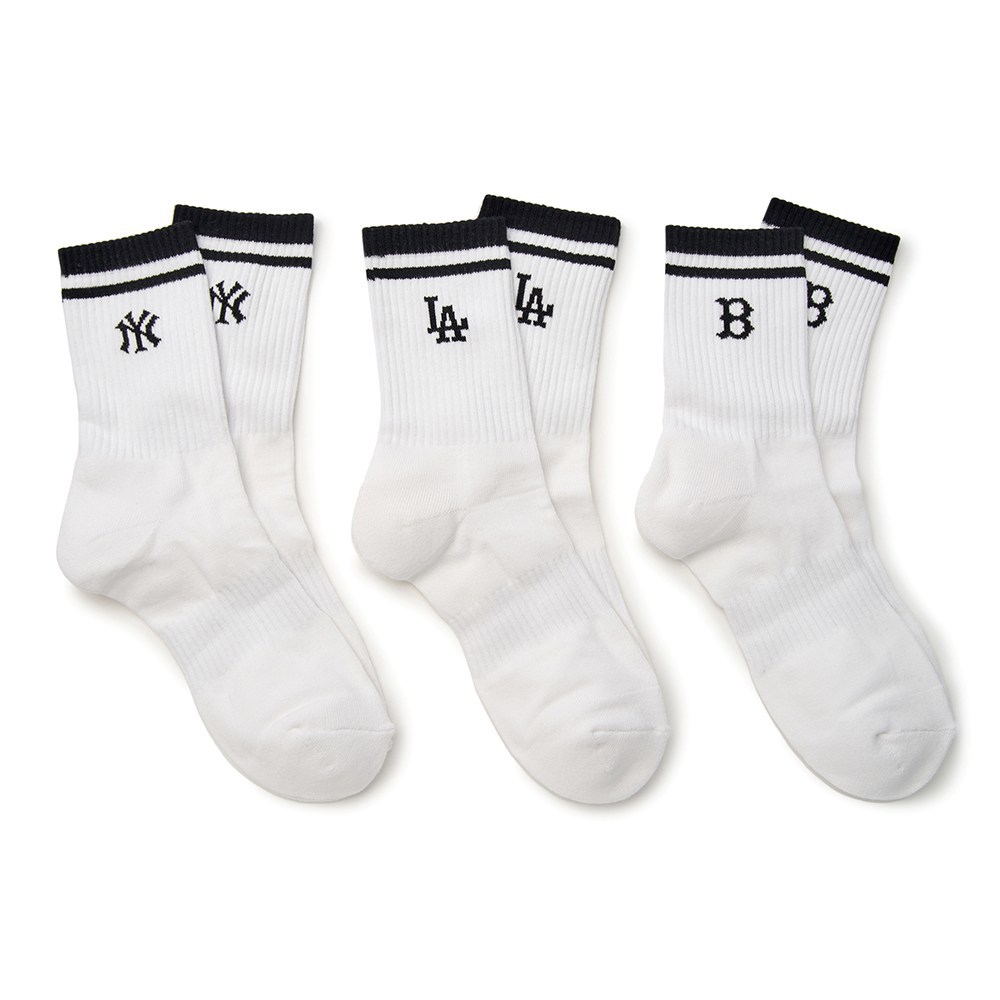 MLB 中筒襪三入組 洛杉磯道奇隊 波士頓紅襪隊 紐約洋基隊 (3ASOMA25N-00WHS