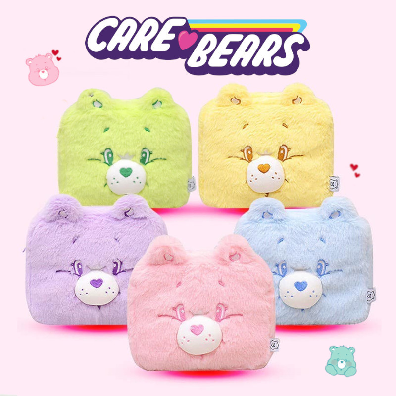 Care Bears彩虹熊 立體大臉收納包-紫/藍/綠/粉/黃
