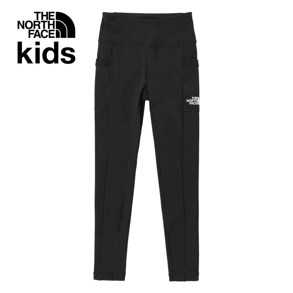 The North Face北面兒童黑色吸濕排汗緊身褲｜89XNJK3