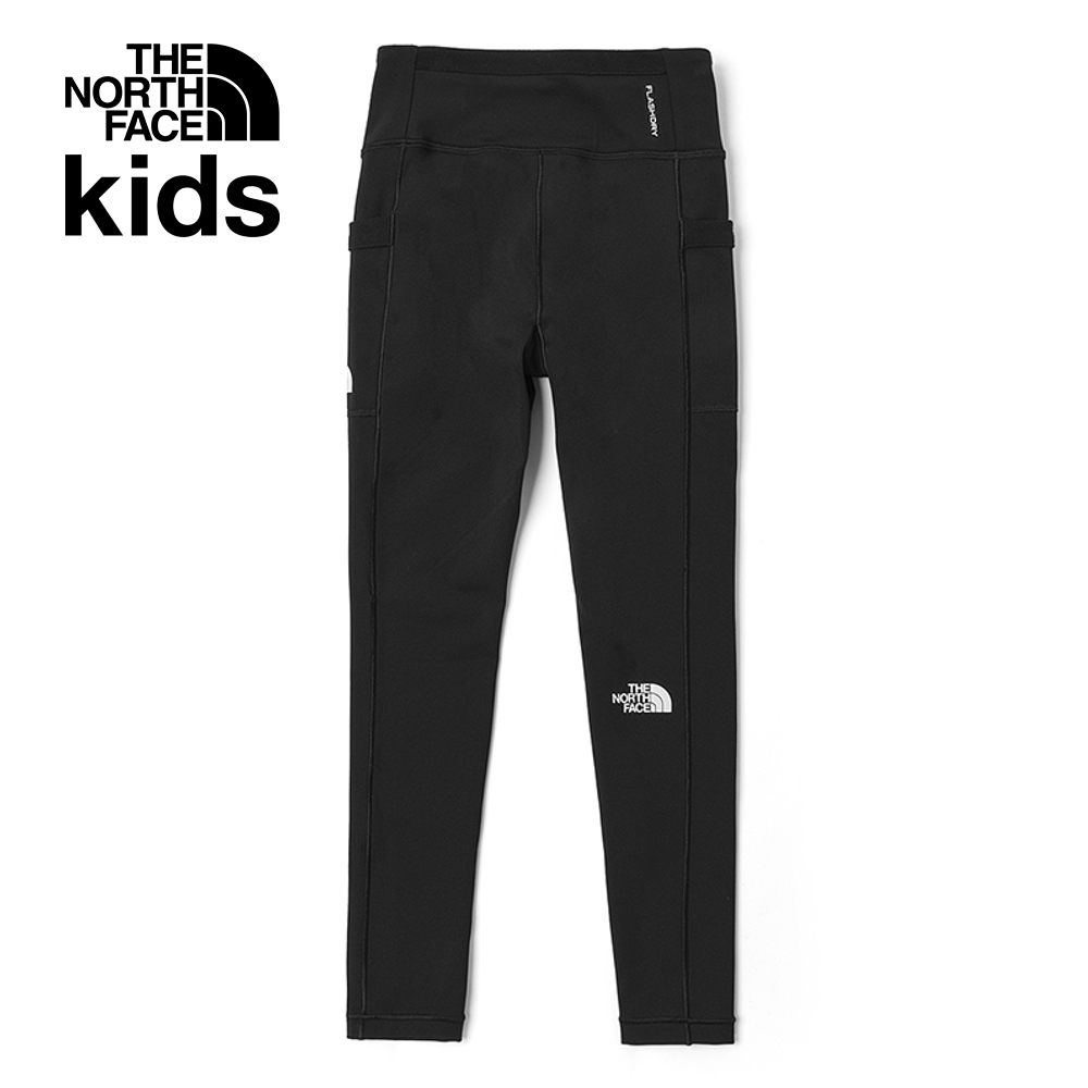 The North Face北面兒童黑色吸濕排汗緊身褲｜89XNJK3