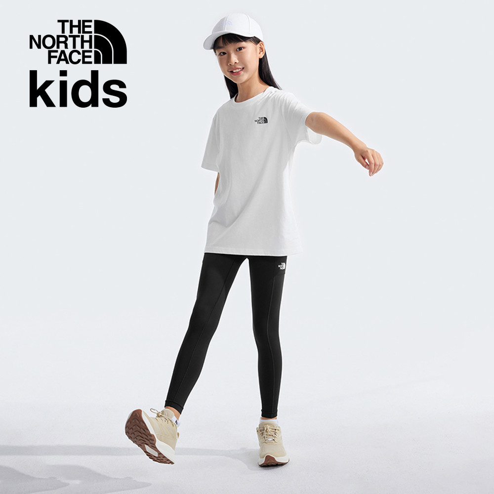 The North Face北面兒童黑色吸濕排汗緊身褲｜89XNJK3