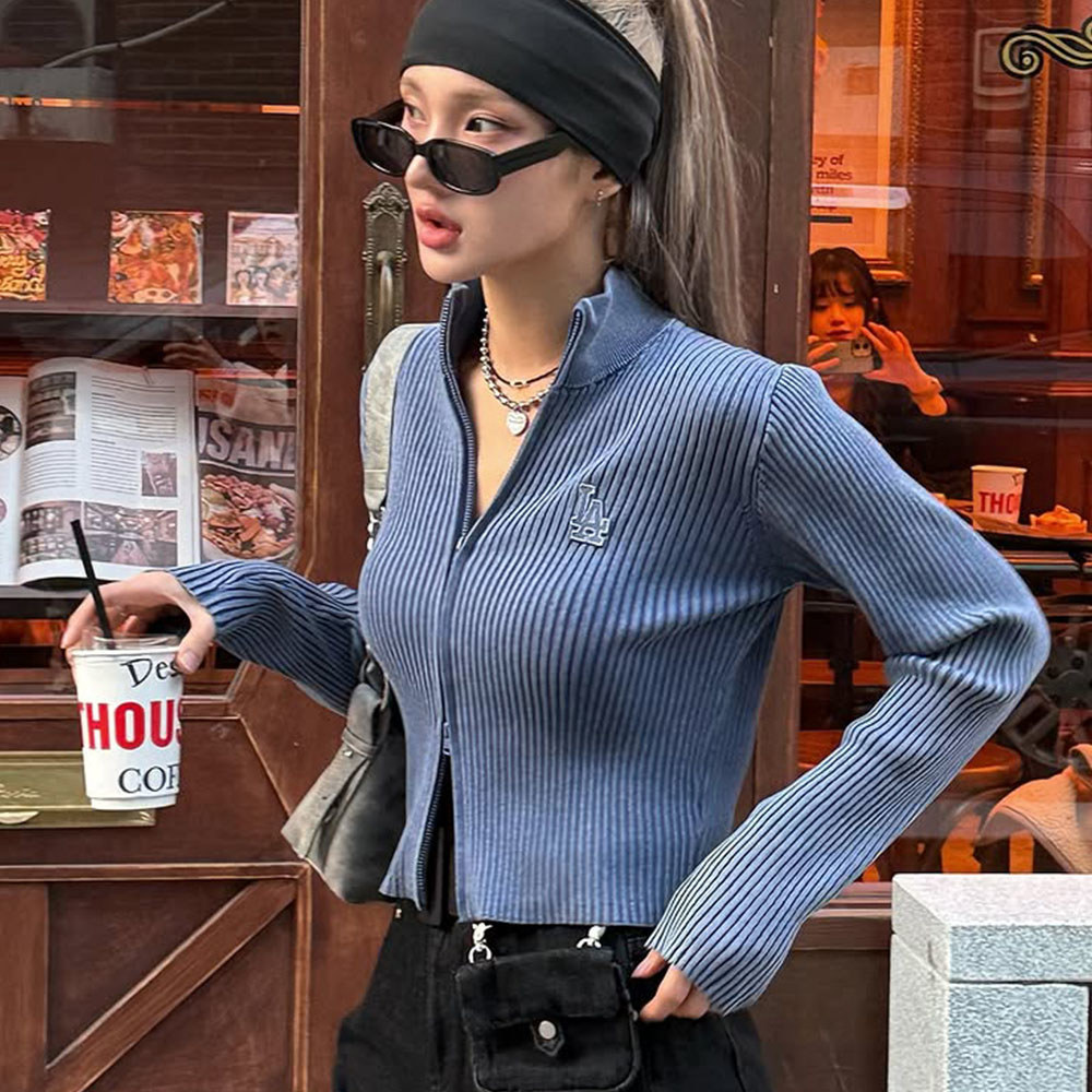 MLB Korea MLB 女版長袖復古水洗針織衫 洛杉磯道奇隊 (3FKCB0151-07INS)－