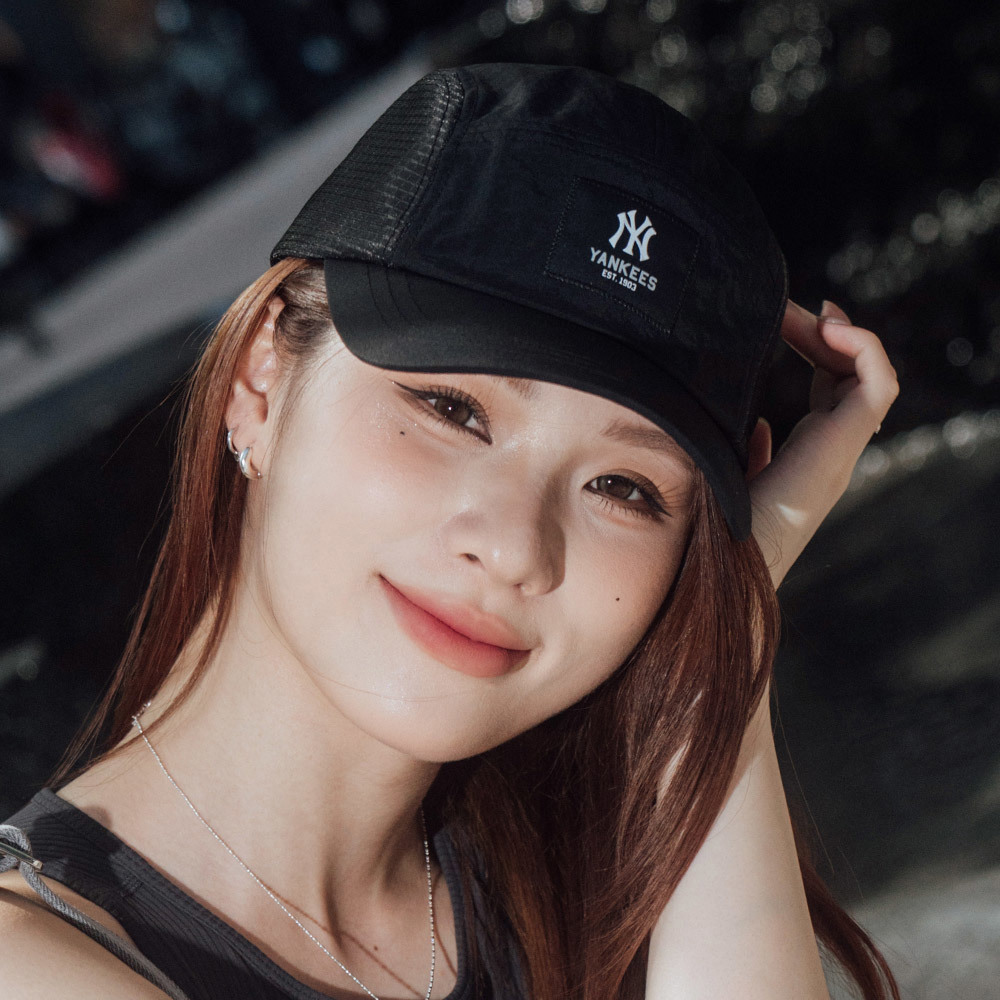 MLB 可調式軟頂跑步帽 露營帽 紐約洋基隊 (3ACPB015N-50BKS)