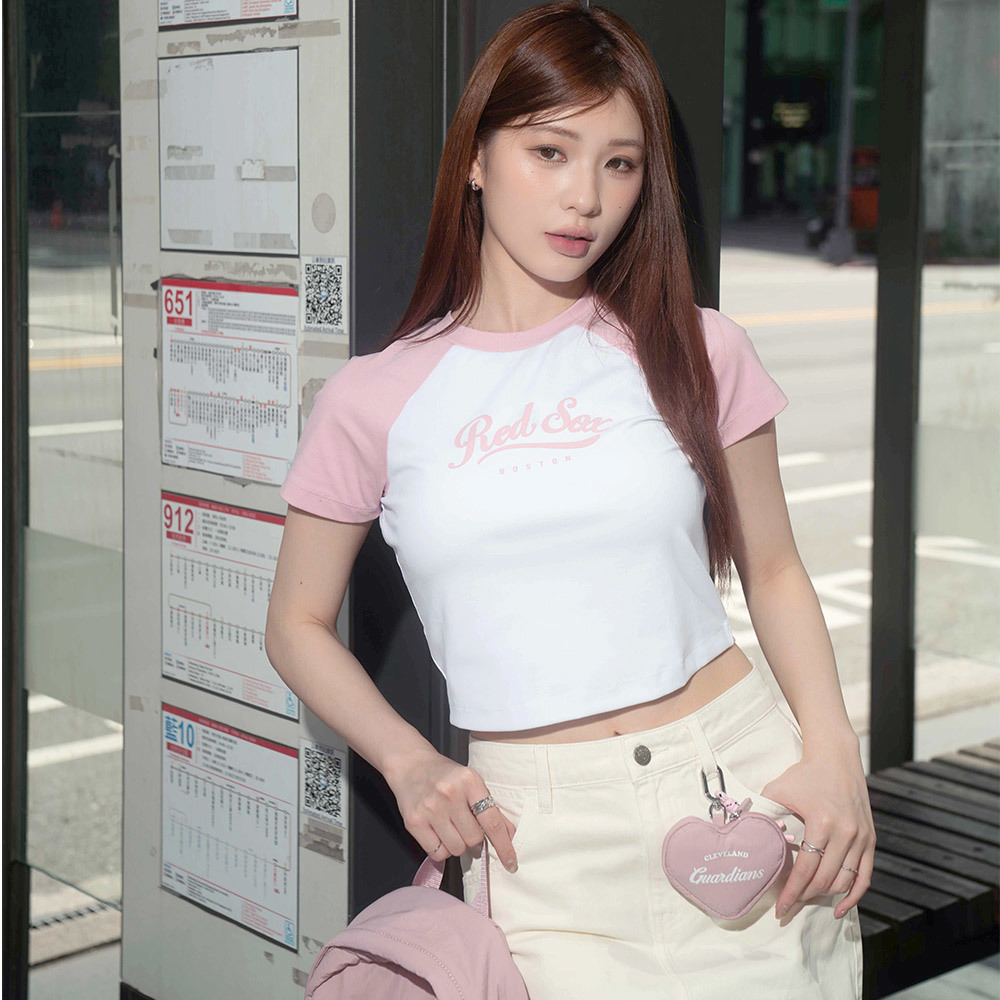 MLB 愛心造型耳機包 鑰匙圈 克里夫蘭守護者隊 (3APOH015N-45PKM)