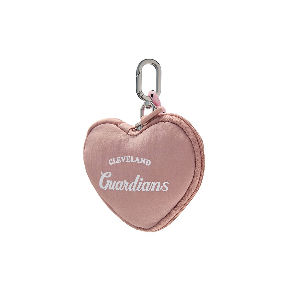 MLB 愛心造型耳機包 鑰匙圈 克里夫蘭守護者隊 (3APOH015N-45PKM)