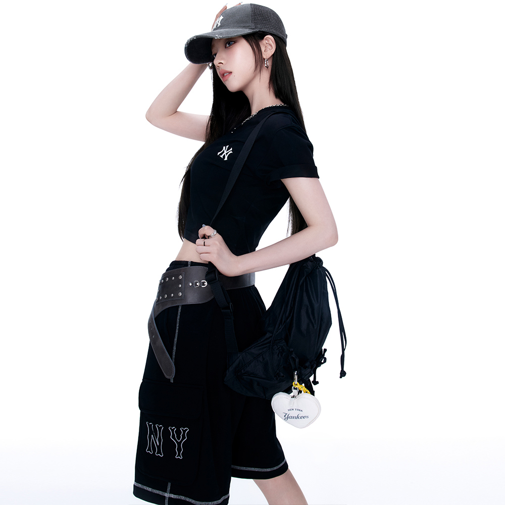 MLB 愛心造型耳機包 鑰匙圈 紐約洋基隊 (3APOH015N-50CRS)