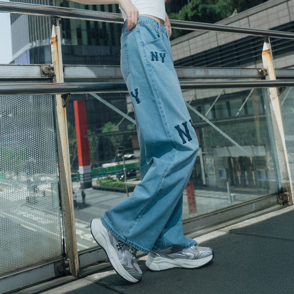 MLB Korea MLB 女版丹寧牛仔褲 紐約洋基隊 (3FDPG0351-50BLL)｜銳克運動商