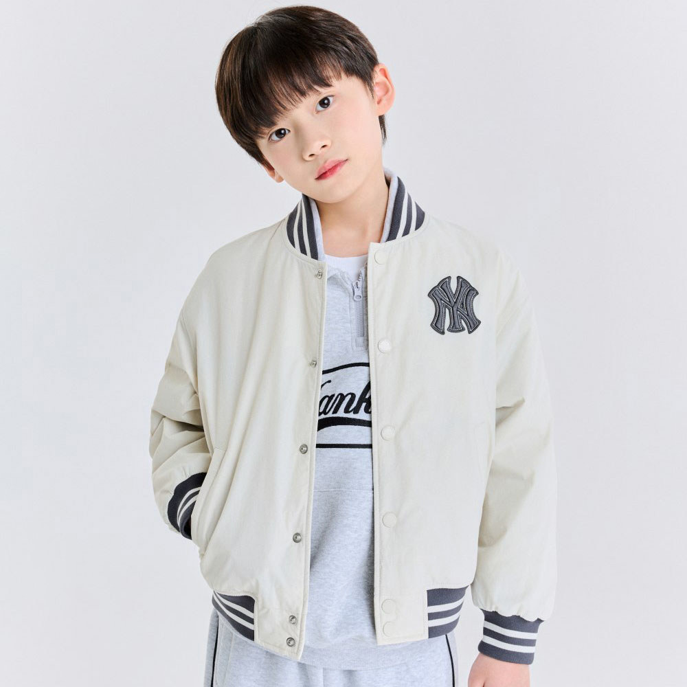 MLB Korea MLB KIDS棒球外套 Varsity系列 紐約洋基隊 (7AJPV0351-50CRM)｜