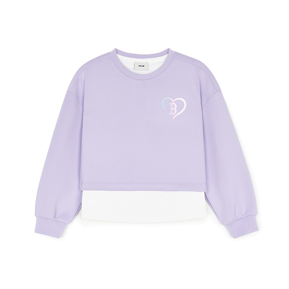 MLB KIDS 抗UV防曬涼感大學T+背心兩件組 童裝 Heart系列 波士頓紅襪隊 (7FM