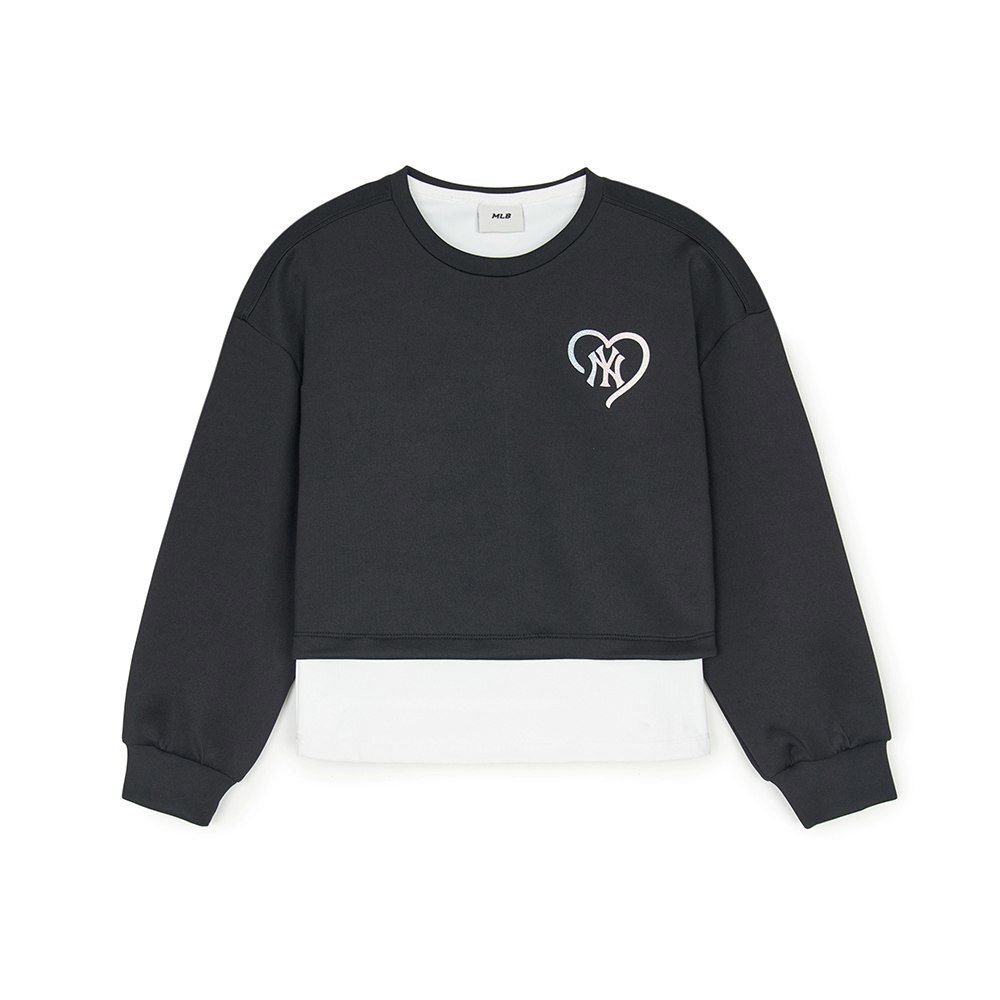 MLB KIDS 抗UV防曬涼感大學T+背心兩件組 童裝 Heart系列 紐約洋基隊 (7FMTH0151-50BKS)