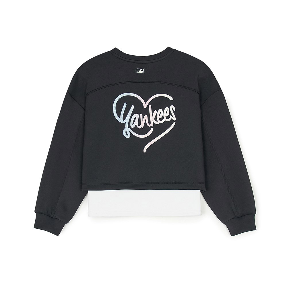 MLB KIDS 抗UV防曬涼感大學T+背心兩件組 童裝 Heart系列 紐約洋基隊 (7FMTH0151-50BKS)