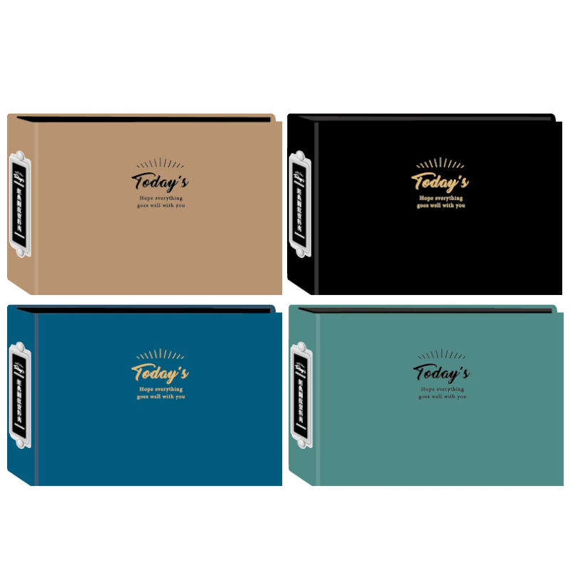 簡單生活 經典質紋2孔資料卡夾 32K-金色/黑色/藍色