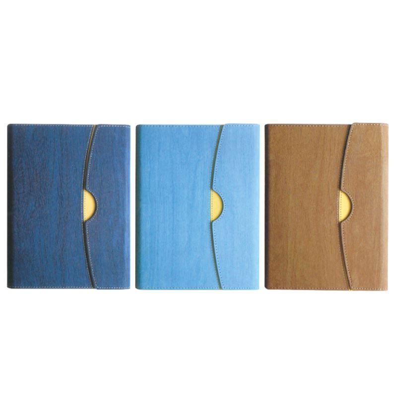 6孔多功能磁扣包 A5-深藍/淺藍/咖啡