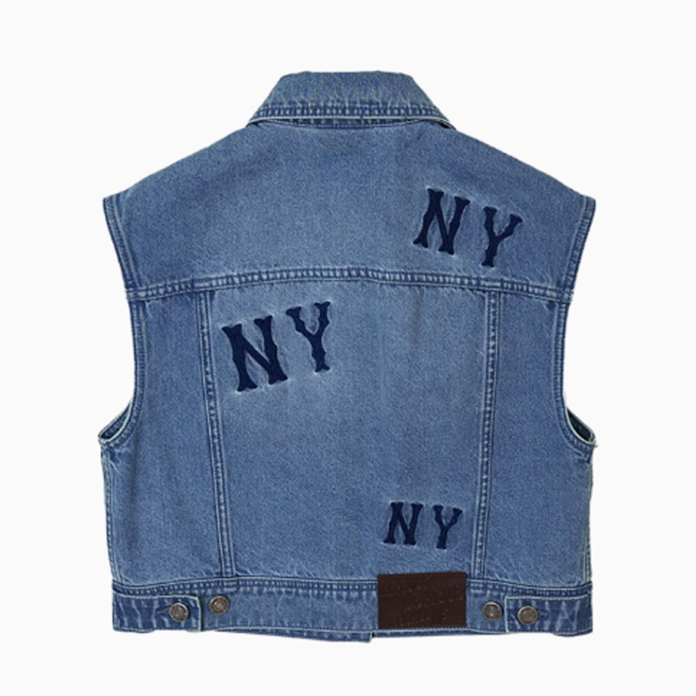 MLB 女版牛仔丹寧背心 紐約洋基隊 (3FVTG0151-50BLL)