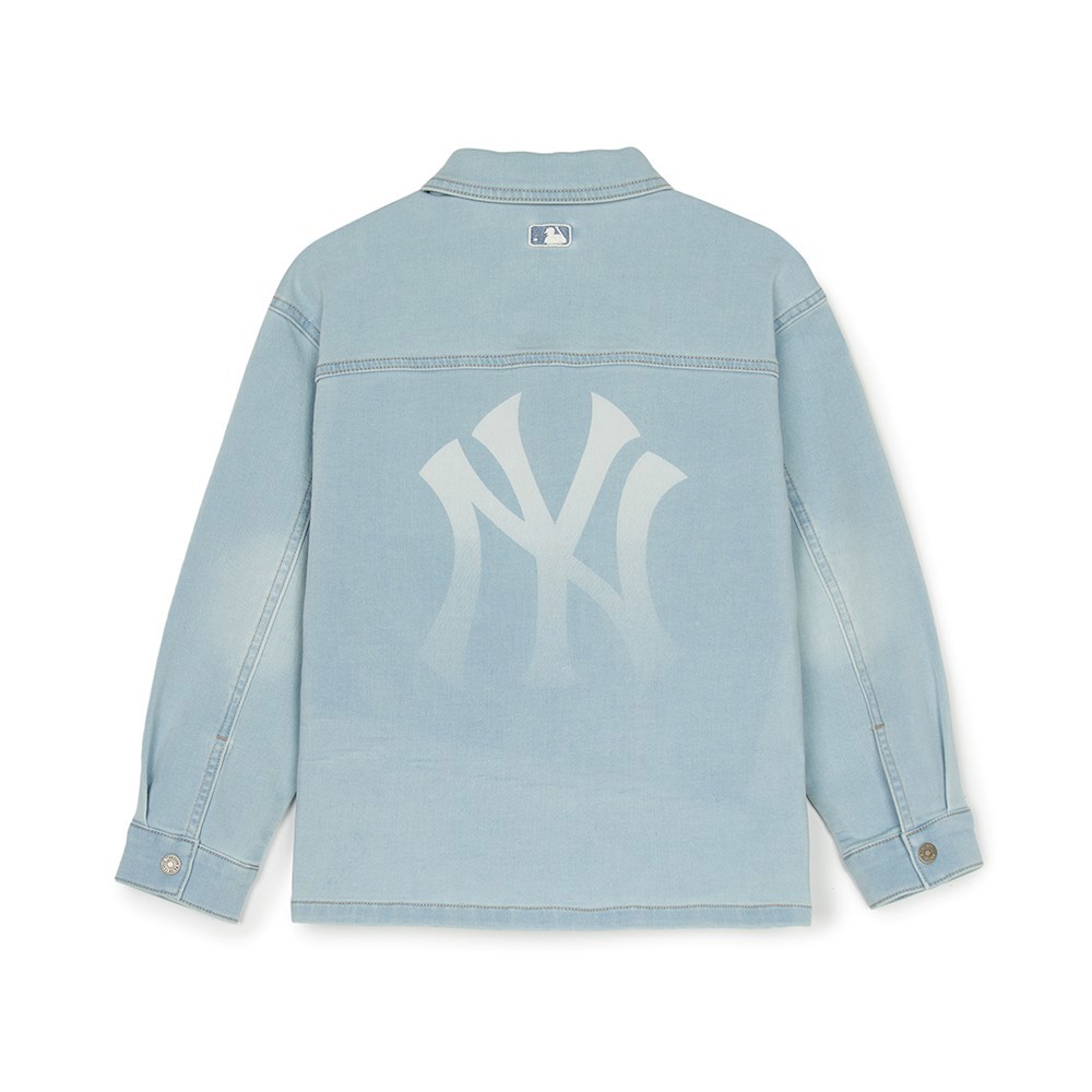 MLB KIDS 牛仔丹寧襯衫 童裝 紐約洋基隊 (7AWSB0151-50BLL)