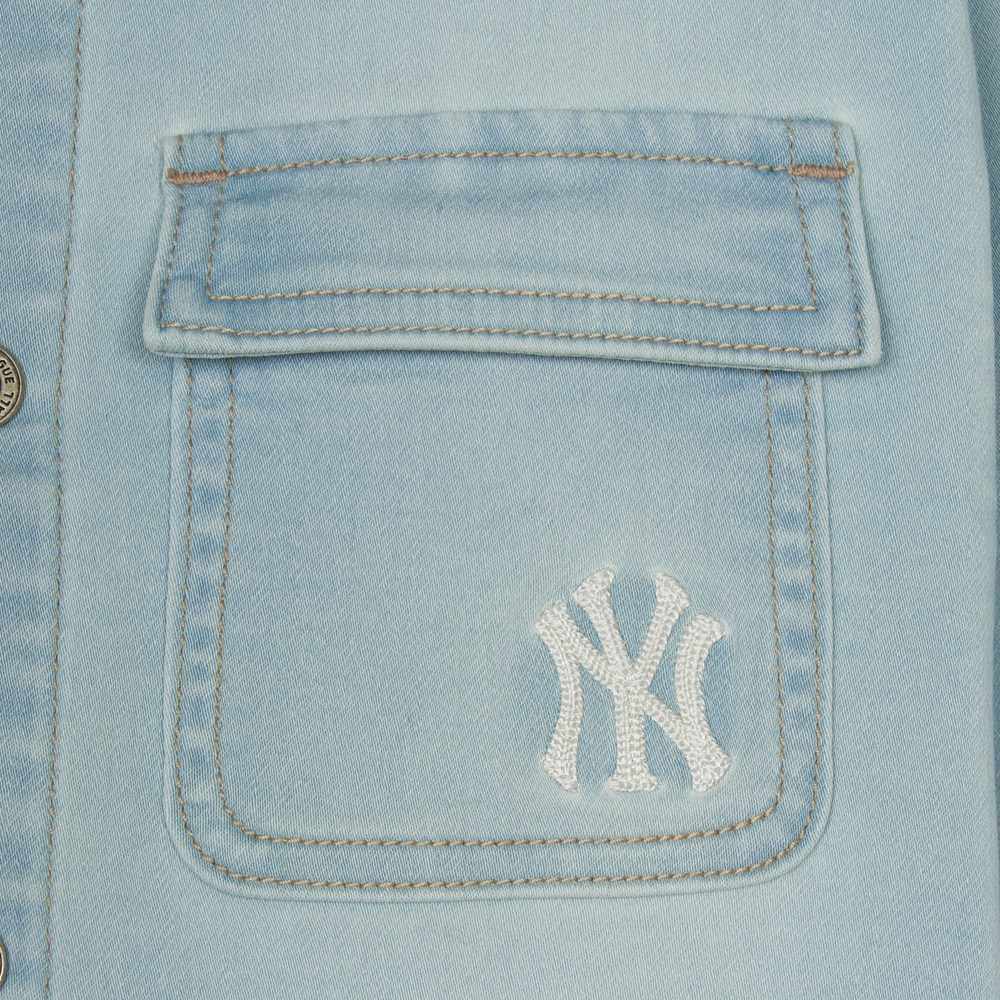MLB KIDS 牛仔丹寧襯衫 童裝 紐約洋基隊 (7AWSB0151-50BLL)
