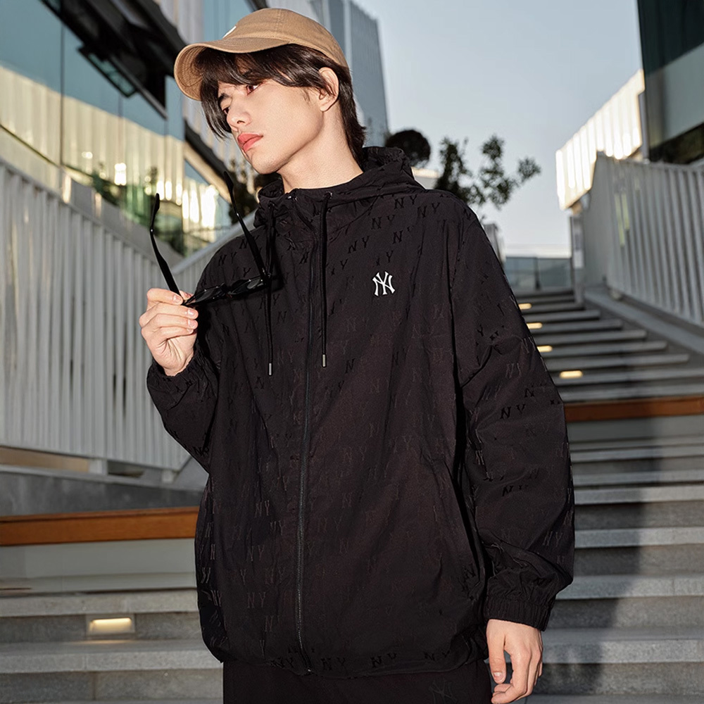 MLB Korea MLB 連帽防風外套 Monogram系列 紐約洋基隊 (3AWJM0453-50BKS)－