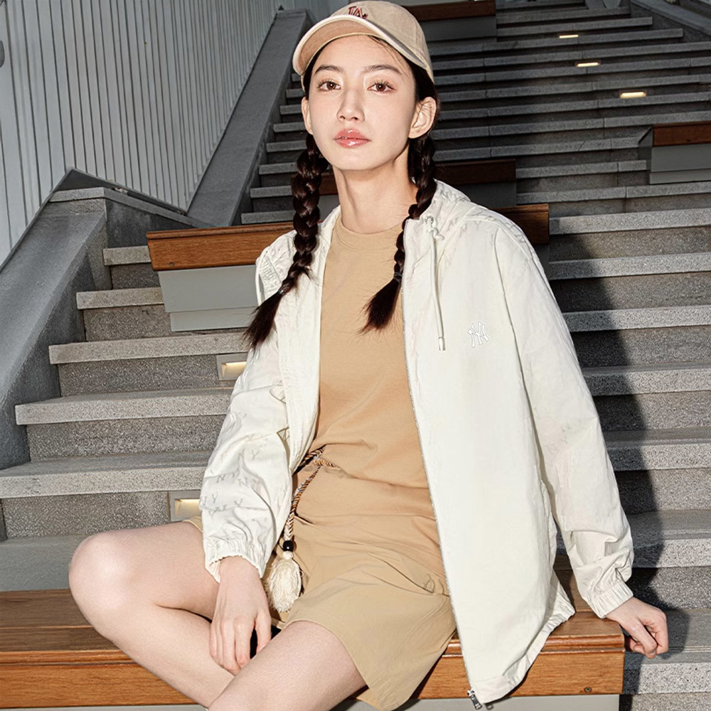 MLB Korea MLB 連帽防風外套 Monogram系列 紐約洋基隊 (3AWJM0453-50IVS)｜