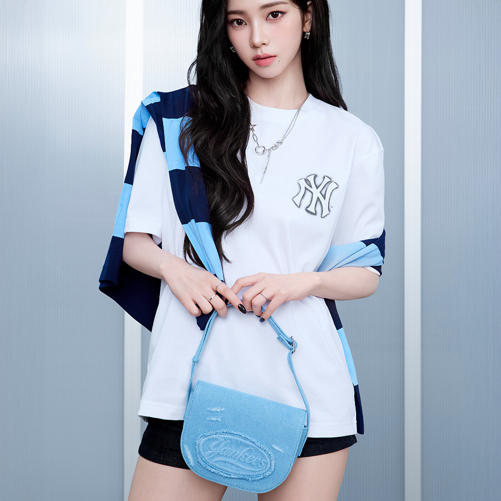 MLB 復古丹寧斜背包 肩背包 紐約洋基隊(3ACRVD15N-50BLL)