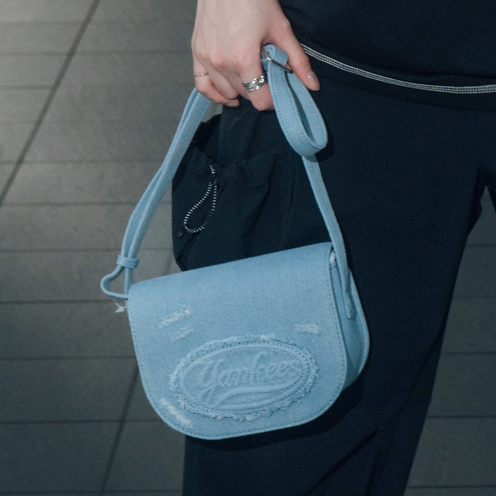 MLB 復古丹寧斜背包 肩背包 紐約洋基隊(3ACRVD15N-50BLL)