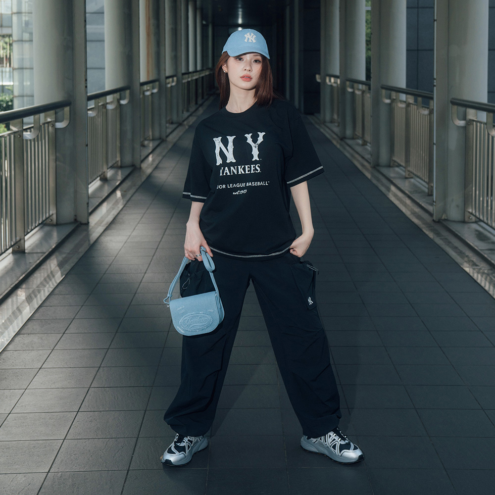 MLB 復古丹寧斜背包 肩背包 紐約洋基隊(3ACRVD15N-50BLL)