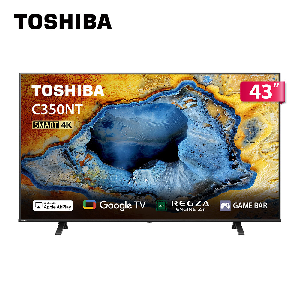 TOSHIBA 東芝REGZA 43型4K Google TV液晶顯示器43C350NT（無安裝）_