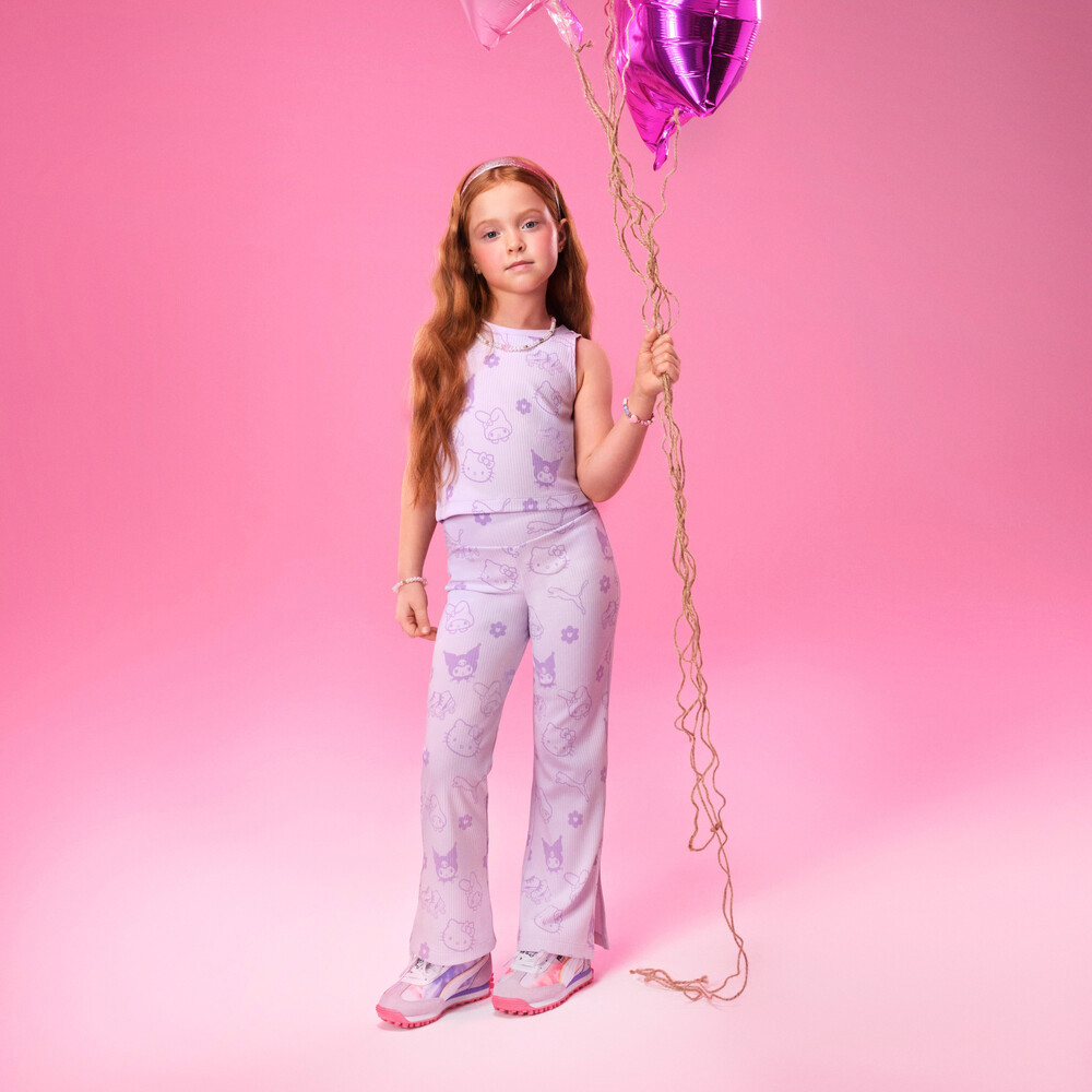 PUMA x HELLO KITTY® AND FRIENDS羅紋印花喇叭緊身褲 孩童