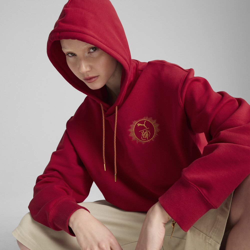 PUMA HP系列圖樣長厚連帽T恤 男女共同