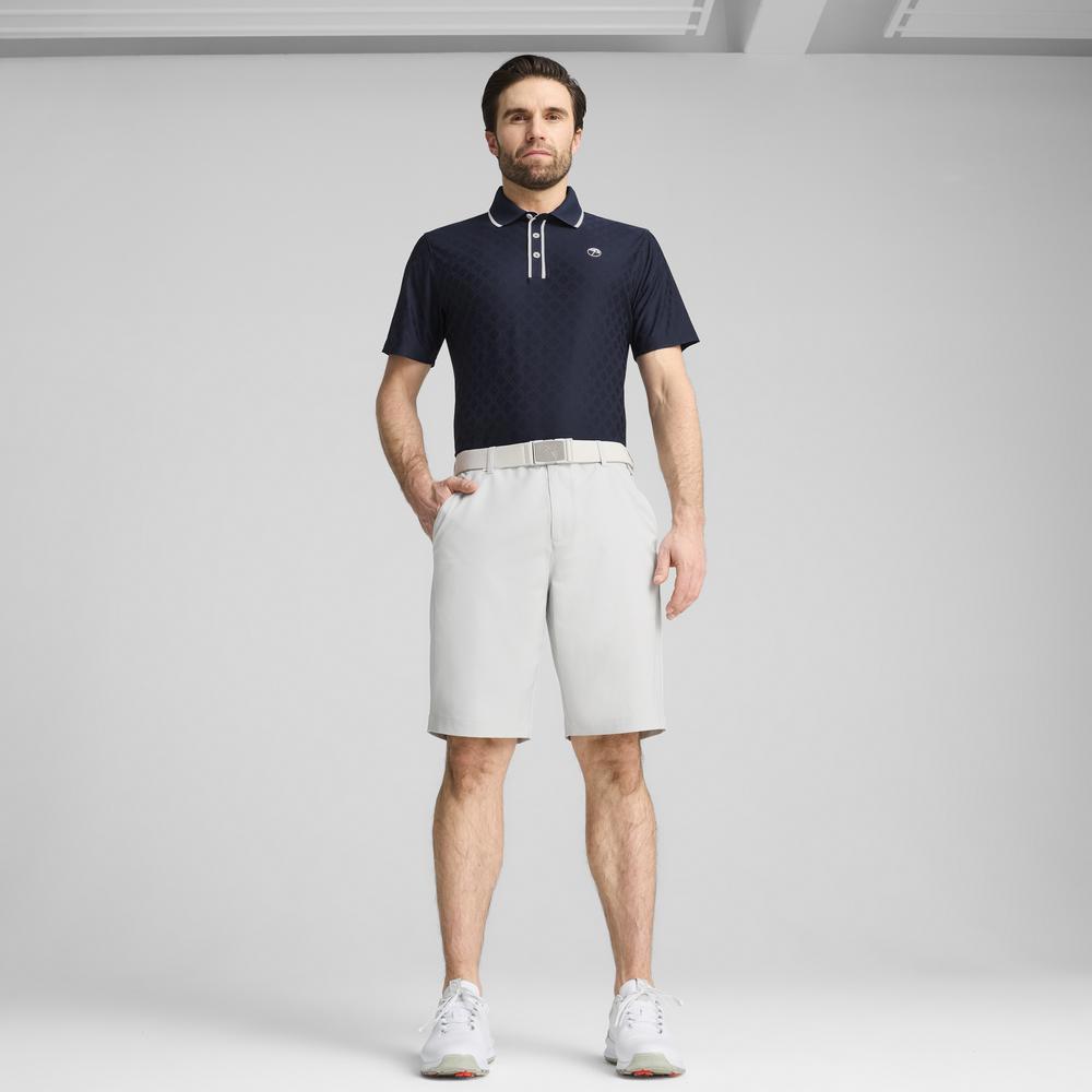 PUMA 高爾夫系列AP鑲邊緹花短袖Polo衫 男性