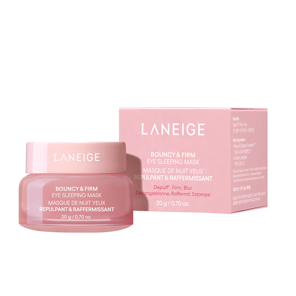 【LANEIGE 蘭芝】粉澎潤膠原亮眼膜 20g_下單後3個工作天依序出貨