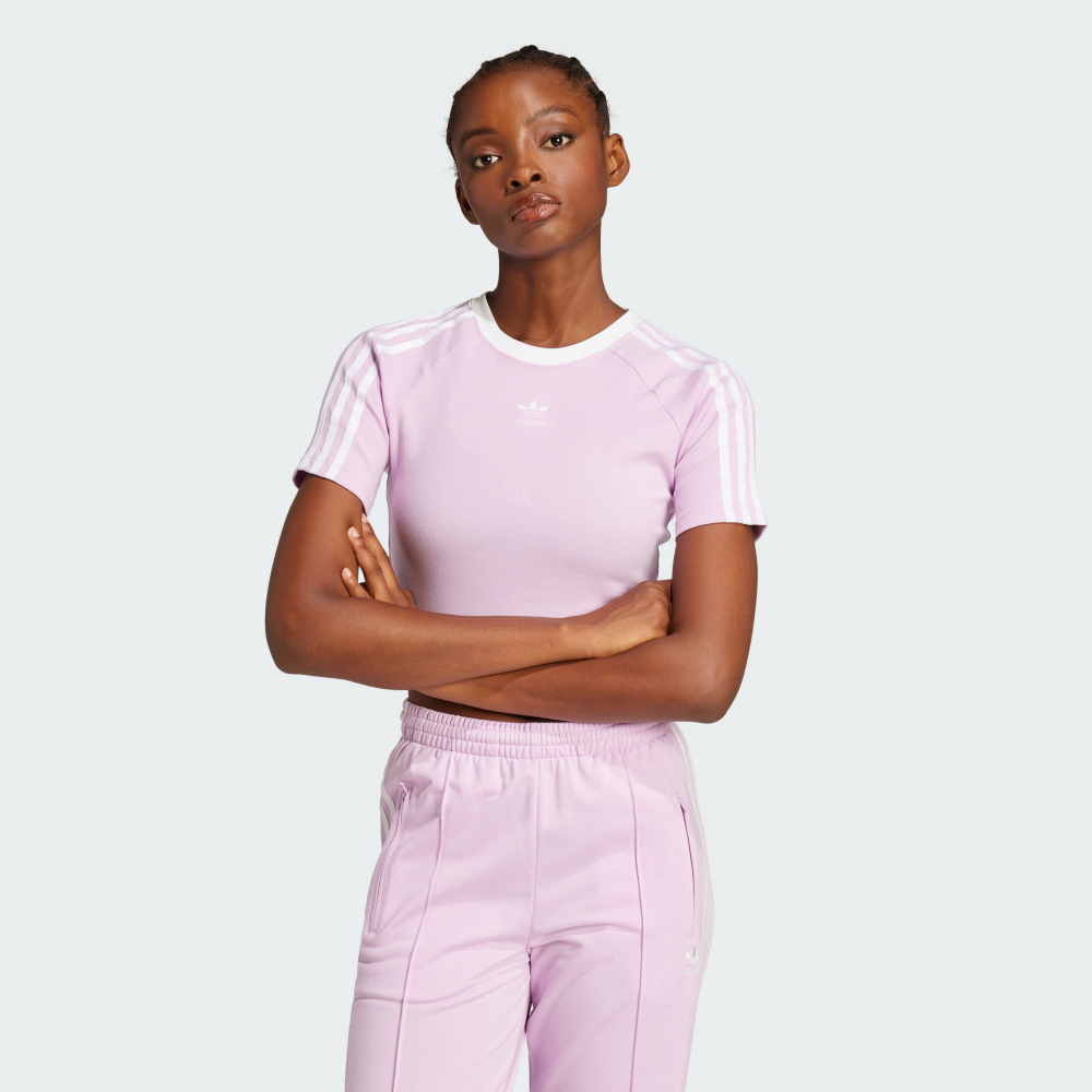 3-STRIPES 短版短袖上衣