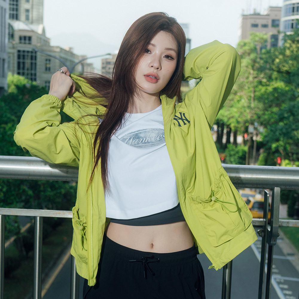 MLB 抗UV連帽防風外套 紐約洋基隊 (3AWJB0453-50OLL)