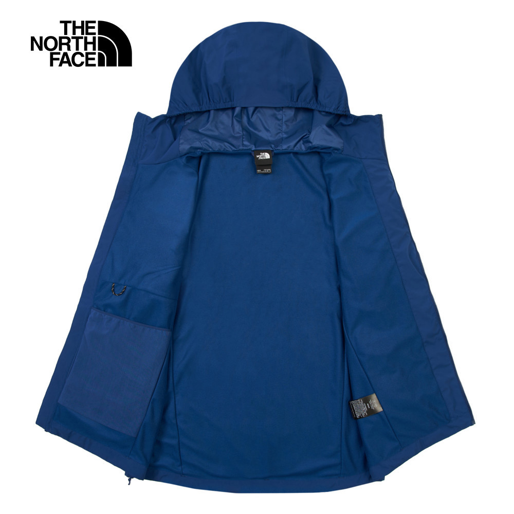 The North Face北面男款藍色DWR防潑水連帽輕量風衣｜89ZND1R