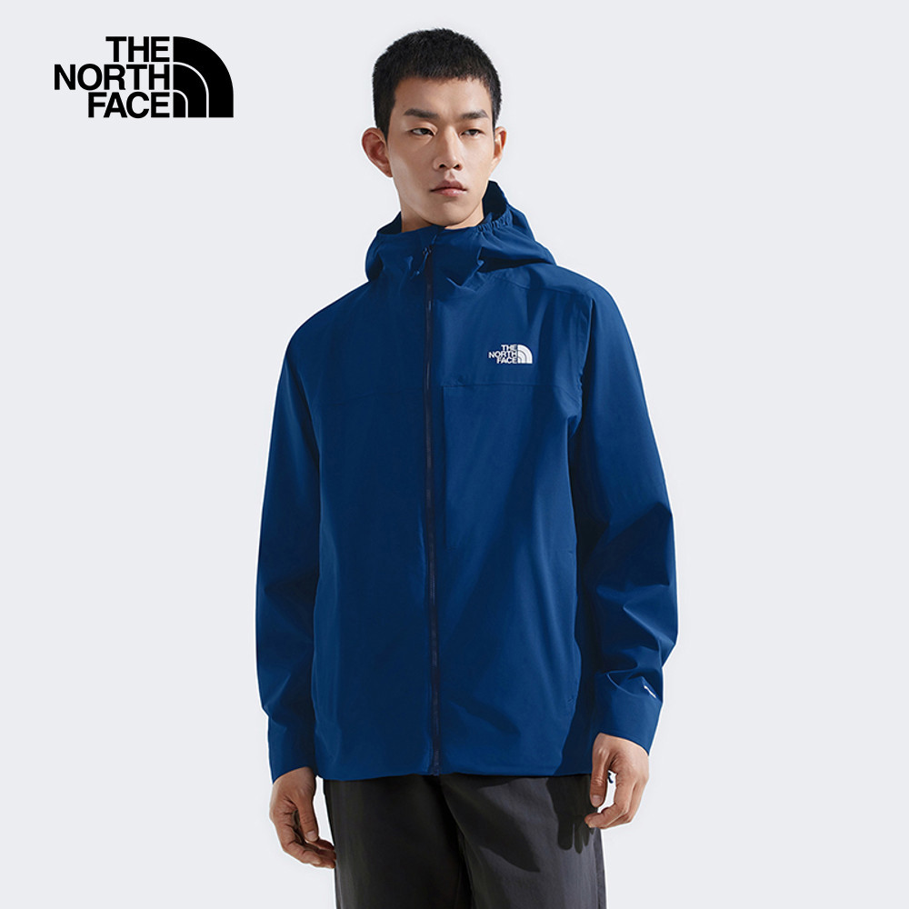 The North Face北面男款藍色DWR防潑水連帽輕量風衣｜89ZND1R