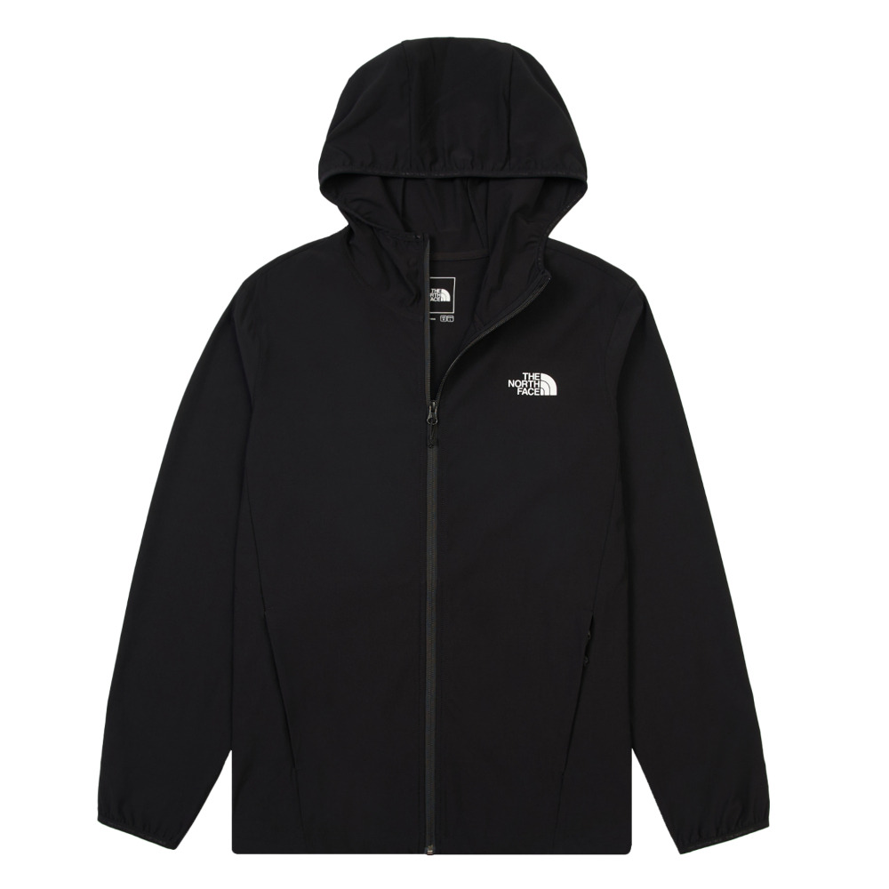 The North Face北面男款黑色DWR防潑水連帽防風外套｜8BW8JK3