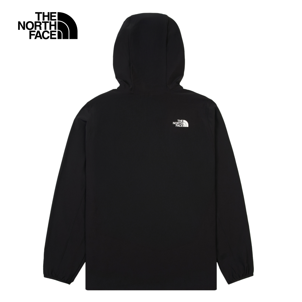 The North Face北面男款黑色DWR防潑水連帽防風外套｜8BW8JK3