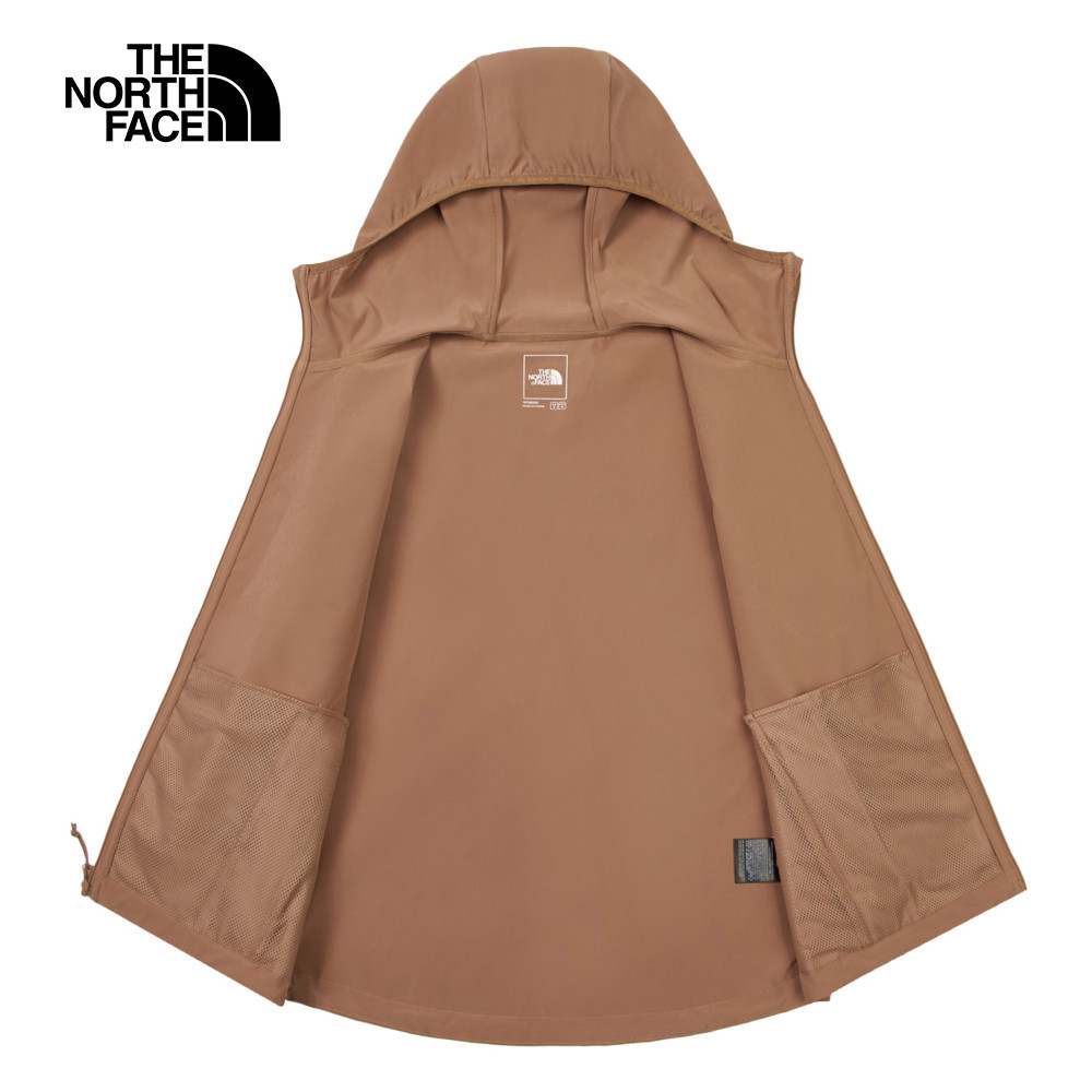 【10/24 00點週末限定】The North Face北面女款棕色DWR防潑水連帽防風外套｜8BW96IH