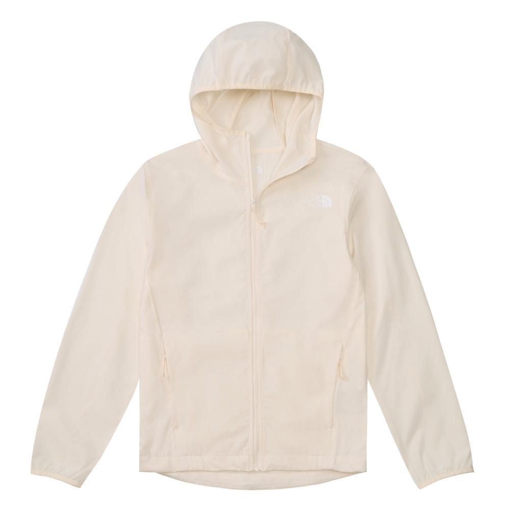 【限時搶購】女款米白色DWR防潑水連帽防風外套｜8BW9QLI