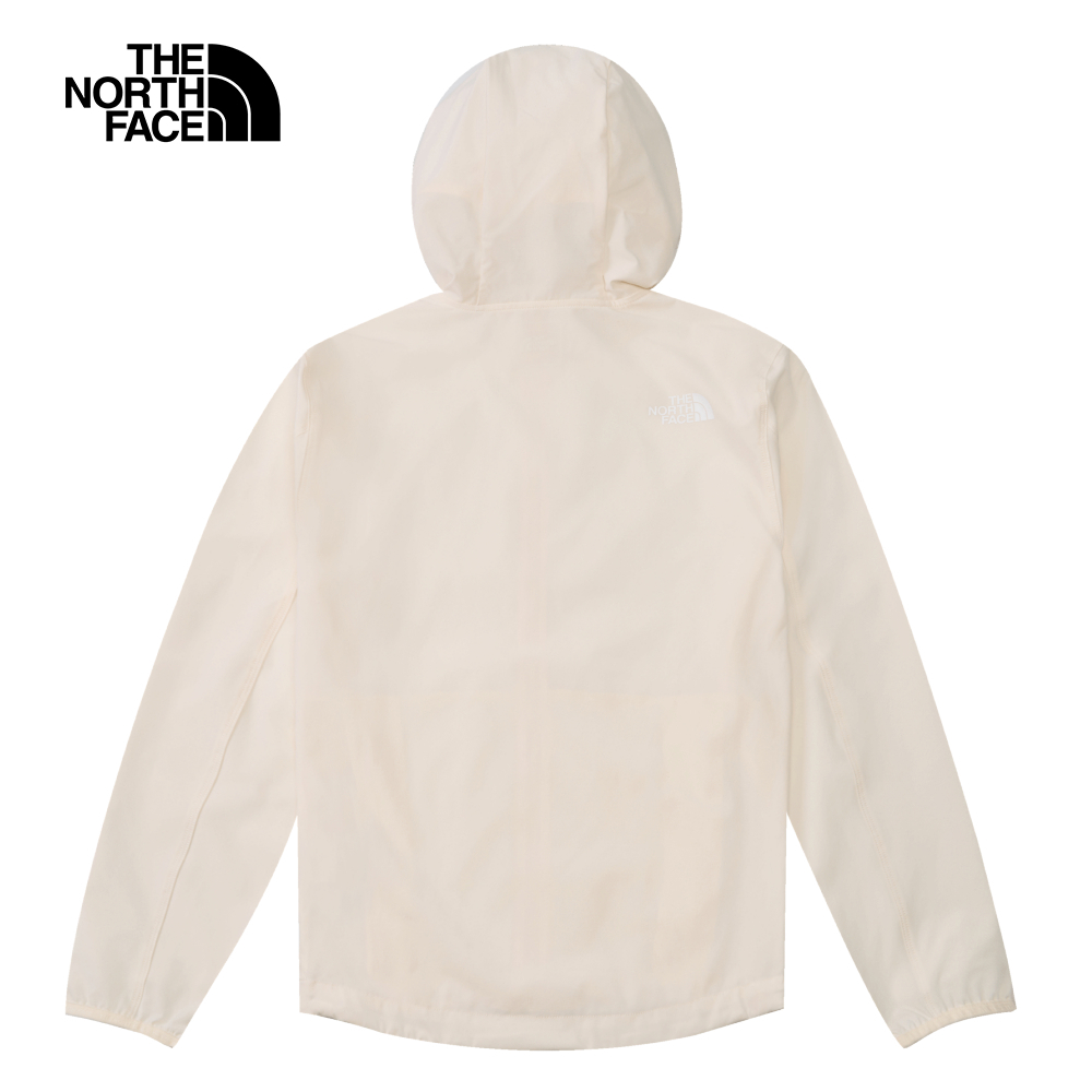 【限時搶購】女款米白色DWR防潑水連帽防風外套｜8BW9QLI