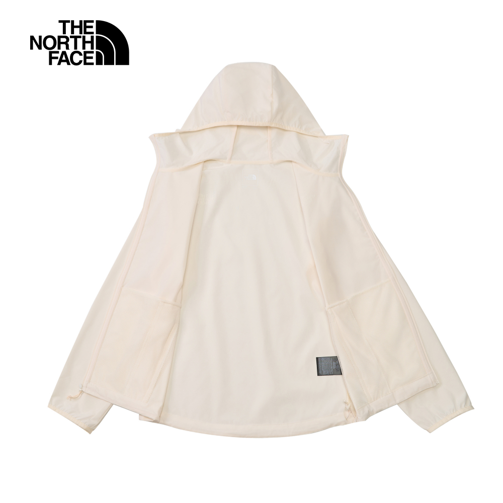 【限時搶購】女款米白色DWR防潑水連帽防風外套｜8BW9QLI