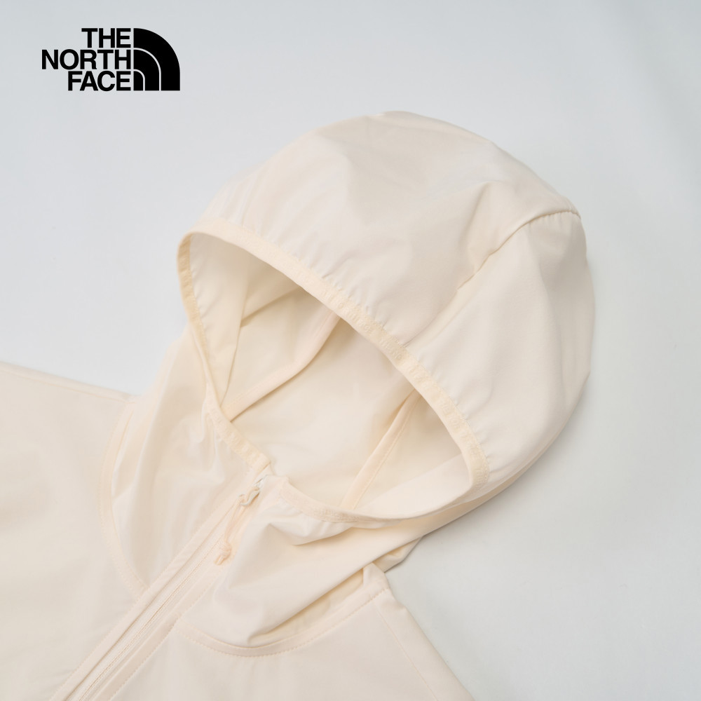 【限時搶購】女款米白色DWR防潑水連帽防風外套｜8BW9QLI