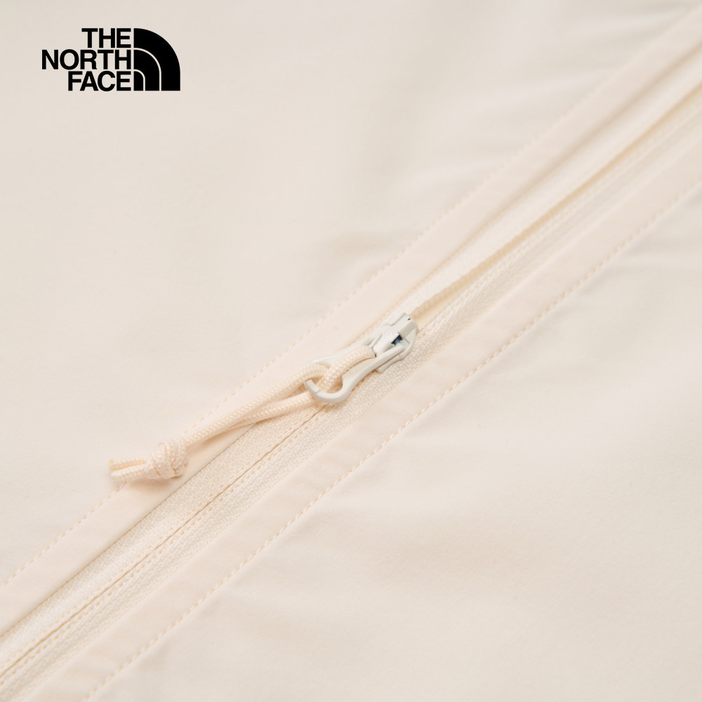 【限時搶購】女款米白色DWR防潑水連帽防風外套｜8BW9QLI