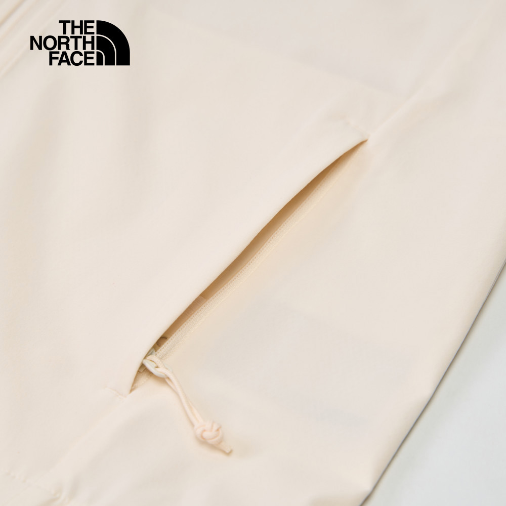 【限時搶購】女款米白色DWR防潑水連帽防風外套｜8BW9QLI