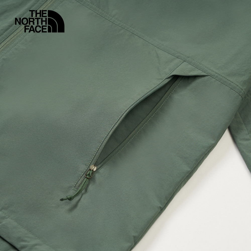 【10/24 12點週末限定】The North Face北面男款綠色WindWall防風連帽防風外套｜8BWKLFW