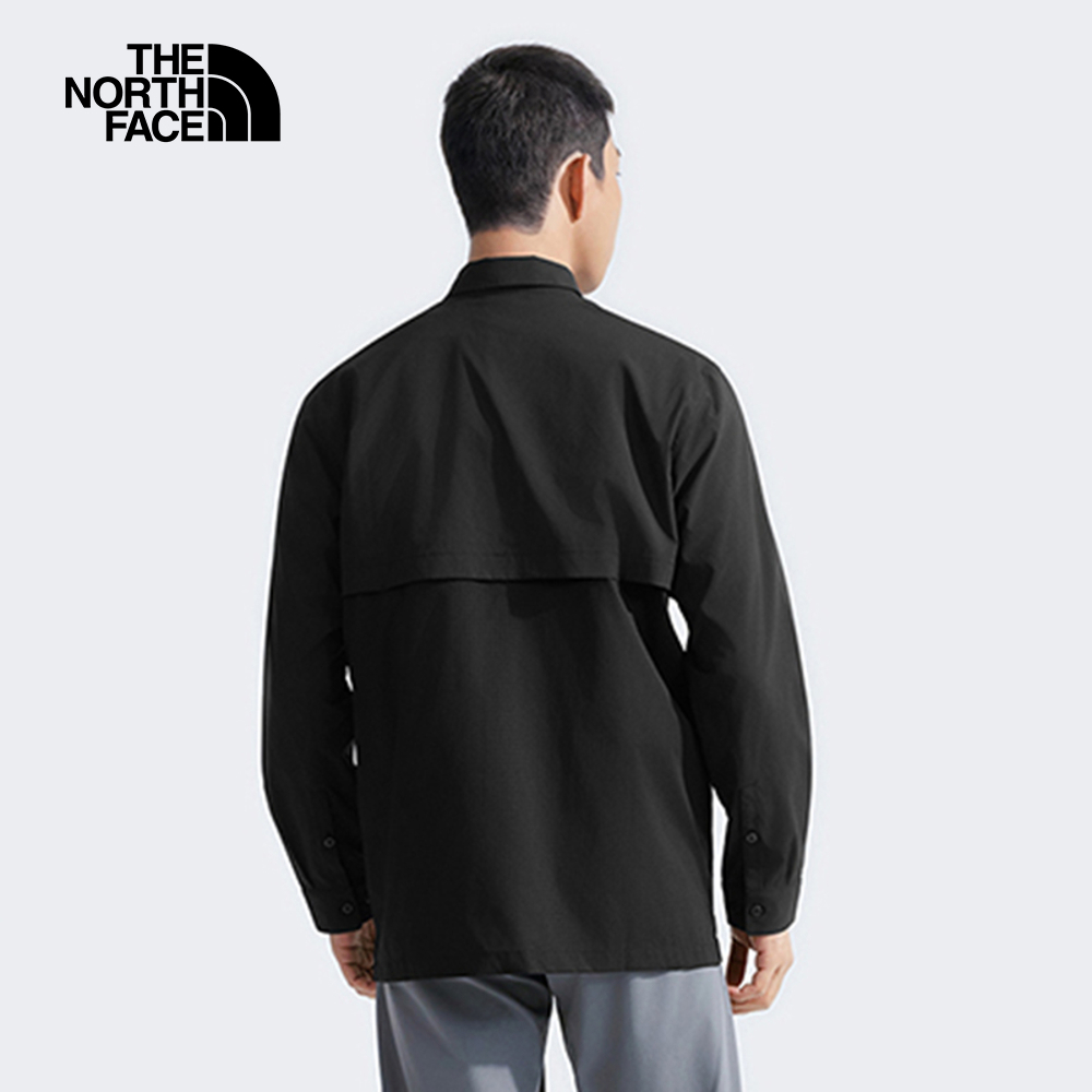 The North Face北面男款黑色LIGHTRANGE防曬長袖襯衫｜8DFZJK3