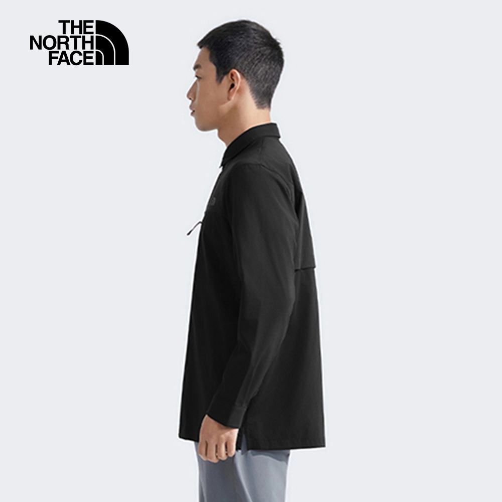 The North Face北面男款黑色LIGHTRANGE防曬長袖襯衫｜8DFZJK3